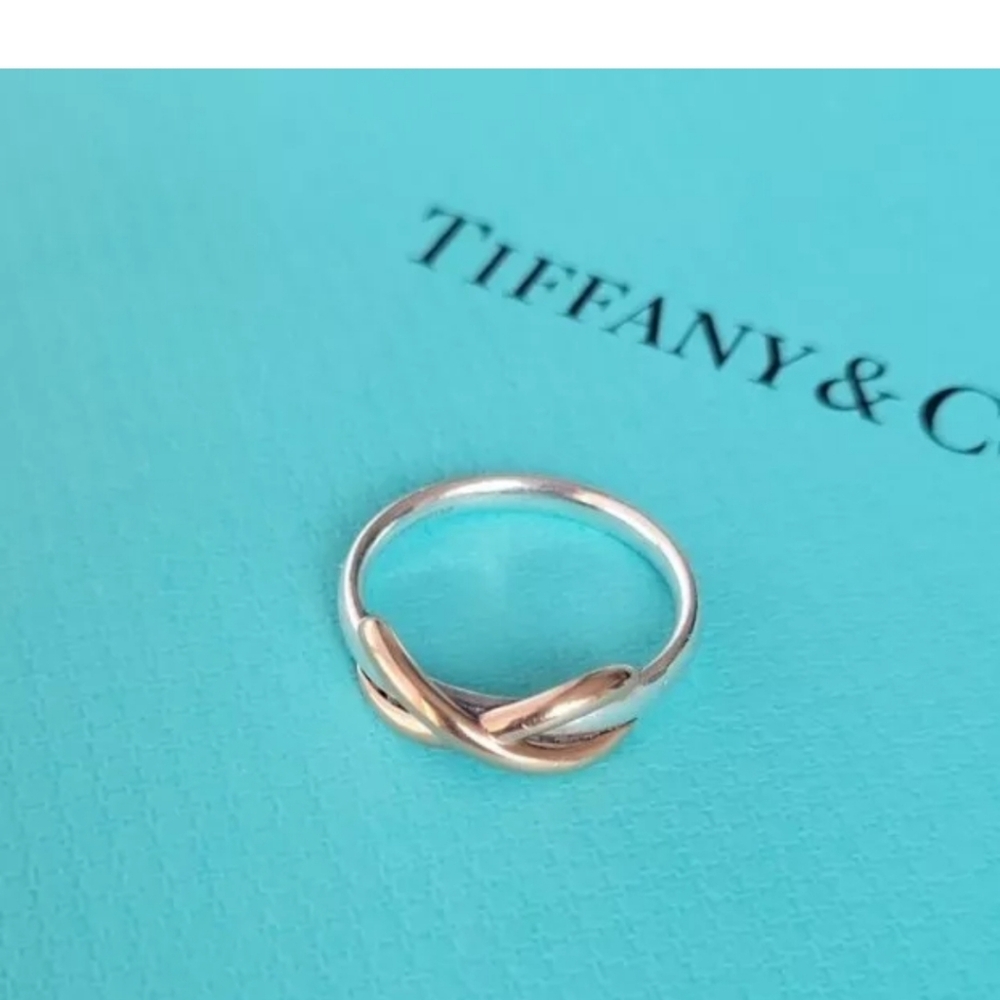 Tiffany & Co. Infinity Ring 18k Rose Gold and sterling Silver Size 6.5